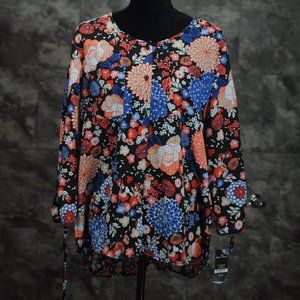 Rebecca Malone XL floral blouse